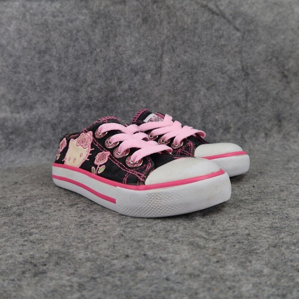 Hello Kitty Shoes Toddler 7 Sneaker Girls Fashion Pink Glitter Roses Casual Kids